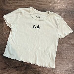 PacSun 90s vintage wash crop top tee shirt hippie sun moon small s